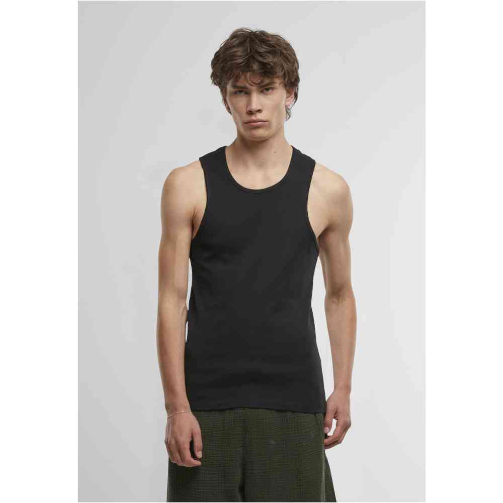 Urban Classics - Ribbed Undershirt 2Pack Tanktop - Black/Black